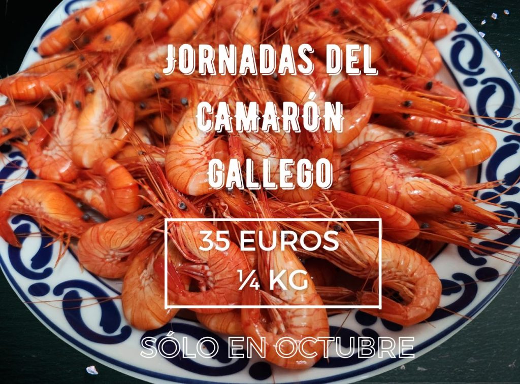 Jornadas del camarón gallego en restaurante Burela Madrid